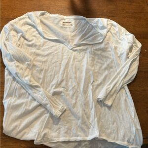 We the Free. White Long Sleeve V neck Top